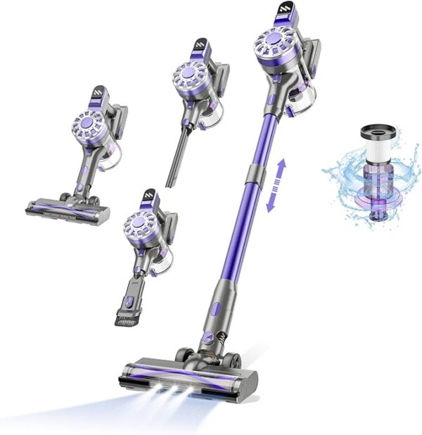 💬 🎉 71% OFF 🎉 Cordless Vacuum Cleaner: Super Suction for Pet Hair & Hardwood Floors! 🐾💪 Rechargeable, Lightweight & 35 Min Runtime! 🔋💜