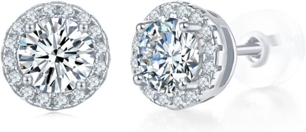 💬 💎👂Sparkle without breaking the bank! Get 72% off on our Moissanite Stud Earrings. Made with 925 Sterling Silver & Lab Created Diamonds 💰