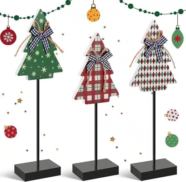 💬 🎄🎁🌟Save 77% on 3 wood Christmas tree decorations! Perfect for your home or office 🏠👩‍💼👨‍💼 Add a rustic touch to your