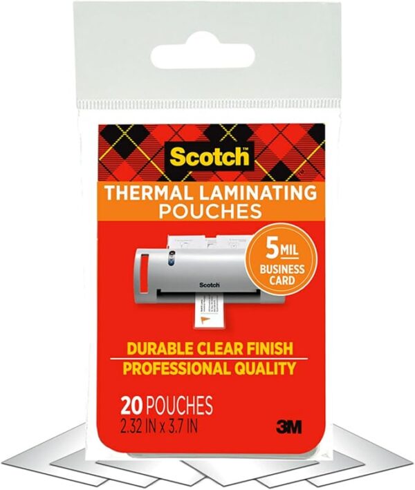 💬 🔥 Save 74% on Scotch Thermal Laminating Pouches! 📈 Perfect for business cards (2.3x3.7 in) 📝 20 pouches included! 💼  #