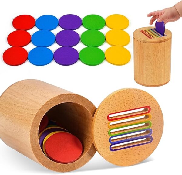 💬 🎁 77% off Montessori Toys for 1+ year olds! 🎨🔢 Develop fine motor skills and sensory learning with color sorting wooden toys. Perfect for busy baby boys and girls. 💡